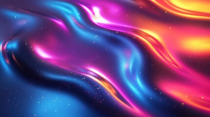 Obraz premium Colorful Abstract Waves with Sparkles in Vibrant Background