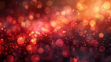 Vibrant red and orange bokeh lights background