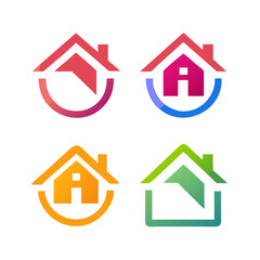 Home button icons set. Home page icon. Simple house symbols. Building icon. Vector illustration.
House icons set. Isolated outline house pictogram. Transparent estate symbol. Home sign in black. Real 