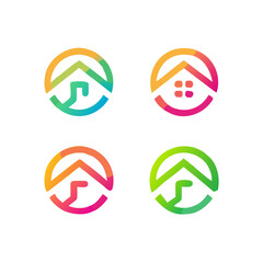 Obraz premium Home button icons set. Home page icon. Simple house symbols. Building icon. Vector illustration. House icons set. Isolated outline house pictogram. Transparent estate symbol. Home sign in black. Real 