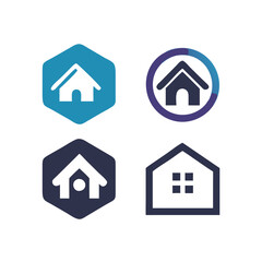 Obraz premium Home button icons set. Home page icon. Simple house symbols. Building icon. Vector illustration. House icons set. Isolated outline house pictogram. Transparent estate symbol. Home sign in black. Real 