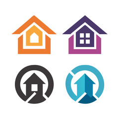 Obraz premium Home button icons set. Home page icon. Simple house symbols. Building icon. Vector illustration. House icons set. Isolated outline house pictogram. Transparent estate symbol. Home sign in black. Real 