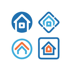 Home button icons set. Home page icon. Simple house symbols. Building icon. Vector illustration.
House icons set. Isolated outline house pictogram. Transparent estate symbol. Home sign in black. Real 