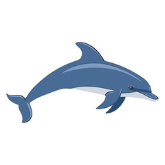 Fototapeta premium Blue dolphin illustration animal mammal vector