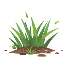 Obraz premium Green grass illustration ground plant vector