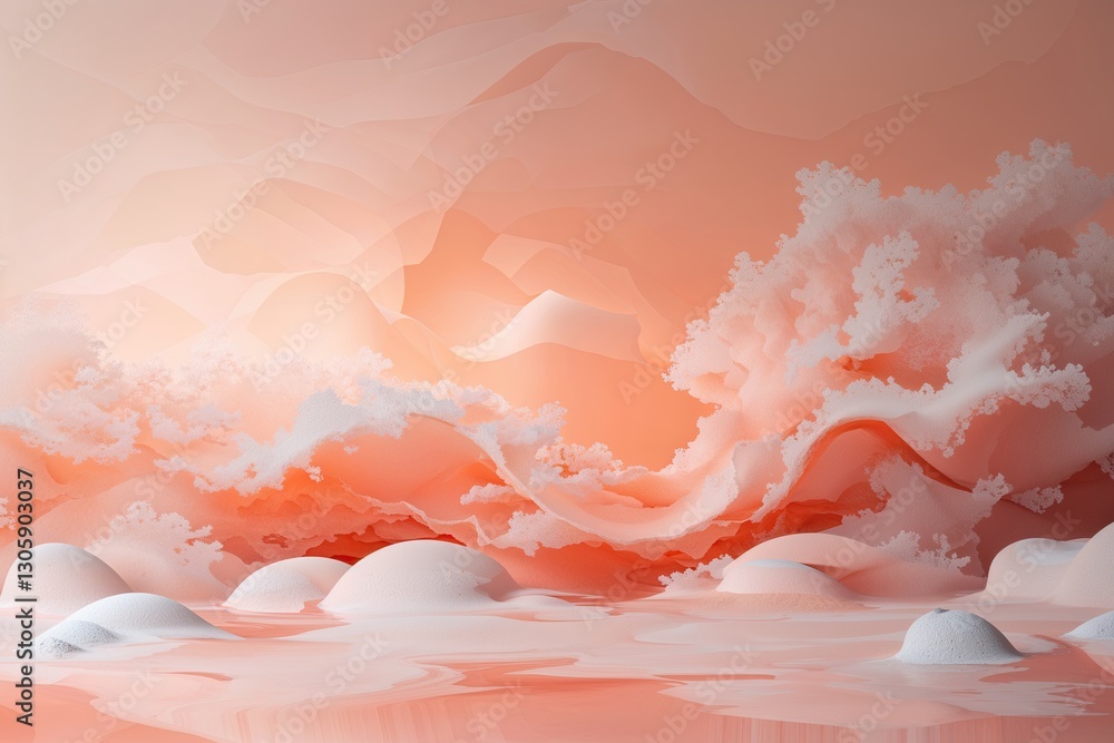 Aufkleber elegant soft peach gradient abstract background design