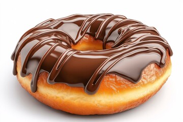 Delicious Chocolate Glazed Doughnut: Sweet Fried Pastry from a Gourmet Bakery Shop