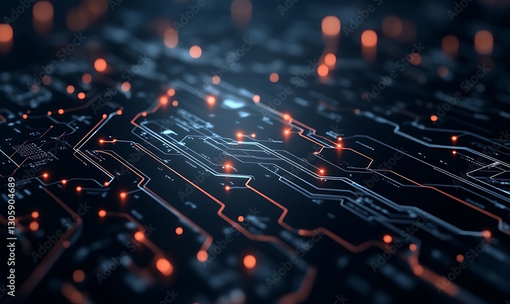Poster Futuristic AI-driven trade optimization concept image featuring glowing elements.