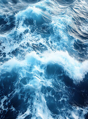 Fototapeta premium a photorealistic image of the surface texture of deep blue water with whit