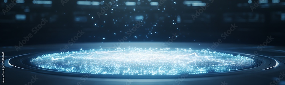 Poster a futuristic ai financial advisor hologram image for modern finance concepts.