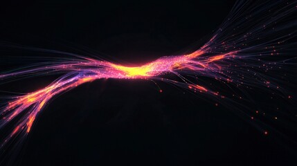 Obraz premium Abstract Glowing Fiber Optics Network AI Technology Background