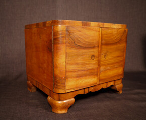 vintage furniture nightstands chests of drawers on gray background