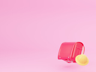 赤いランドセルと黄色い帽子Red school bag and yellow school cap