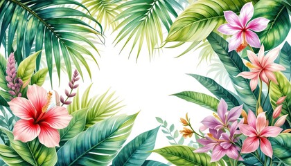 Tropical floral arrangement nature illustration lush environment close-up beauty