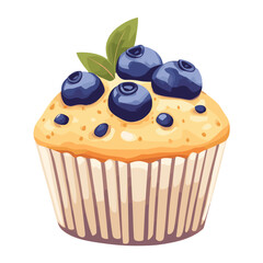 Muffin illustration blueberry dessert vector