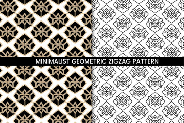 Modern Black & White Zigzag Geometric Wallpaper.Abstract white background with black abstract shapes.