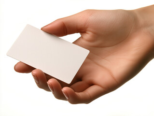 Obraz premium A professional hand holding out a blank business card