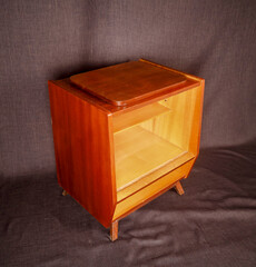 vintage furniture nightstands chests of drawers on gray background