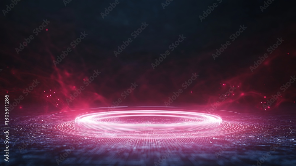 Poster futuristic visualization of economic stability featuring a glowing effect, ideal for financial conte