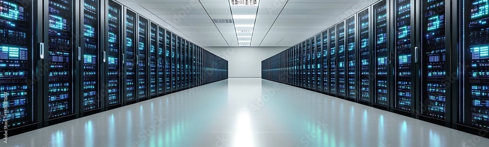 Poster Futuristic AI-driven economic supercomputer image showcasing technology and finance concepts.