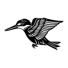Obraz premium A kingfisher icon illustration graphic black vector