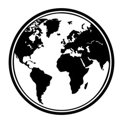 World icon illustration black white vector