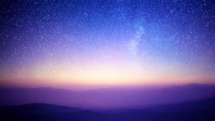 Naklejka premium Starry Twilight Landscape