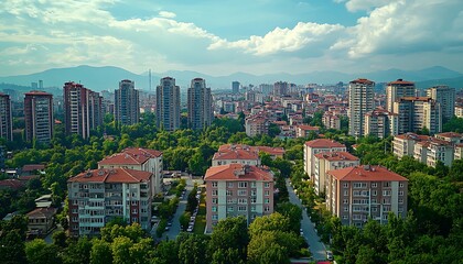 Cityscape Aerial View of Apartments