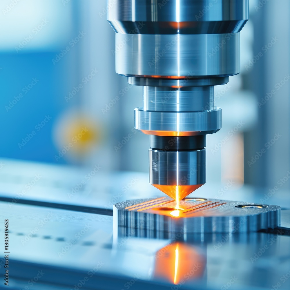 Poster close-up of laboratory experiment with precision tooling and diagnostics equipment
