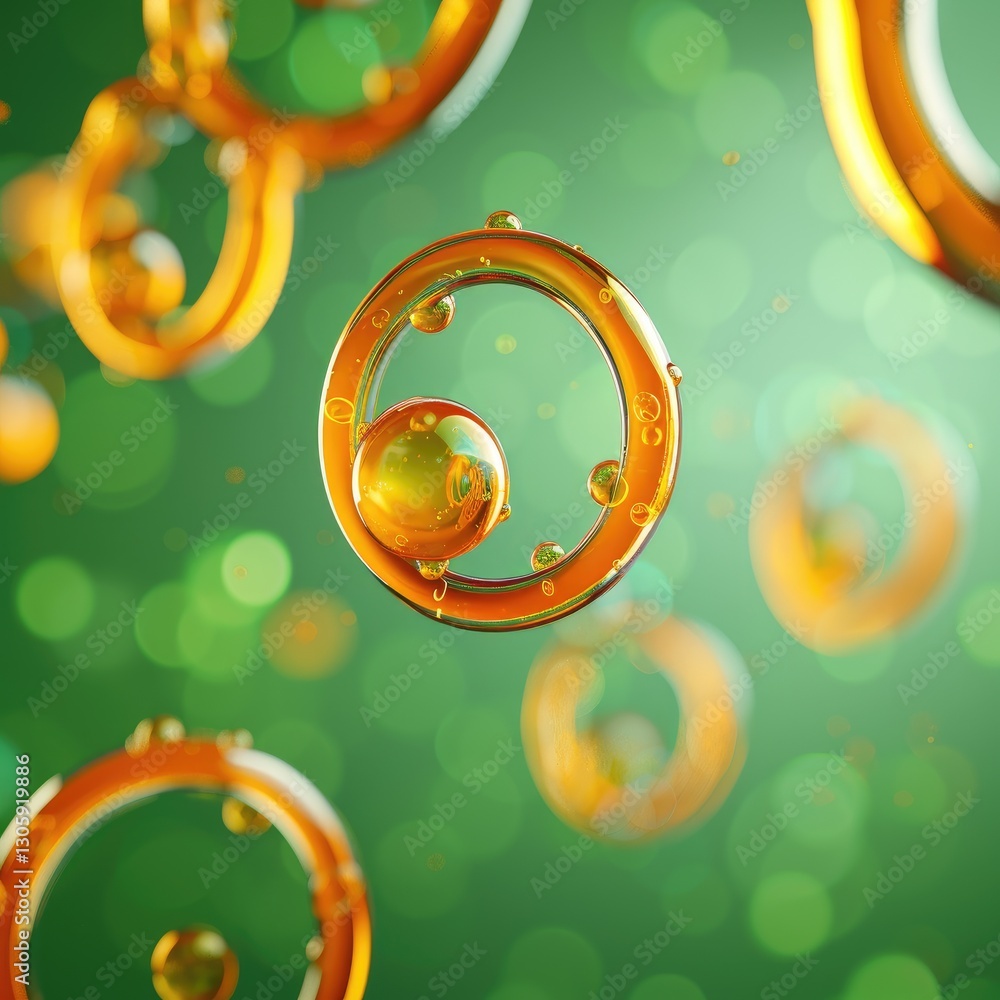 Poster abstract representation of quantum foam structure with vibrant colors and shapes