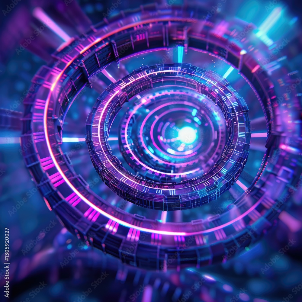Aufkleber abstract visualization of relativistic wave equation in vibrant colors and patterns