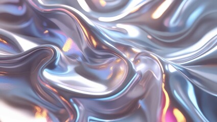 Obraz premium Abstract iridescent fabric flowing silk shimmering textile metallic sheen elegant drape