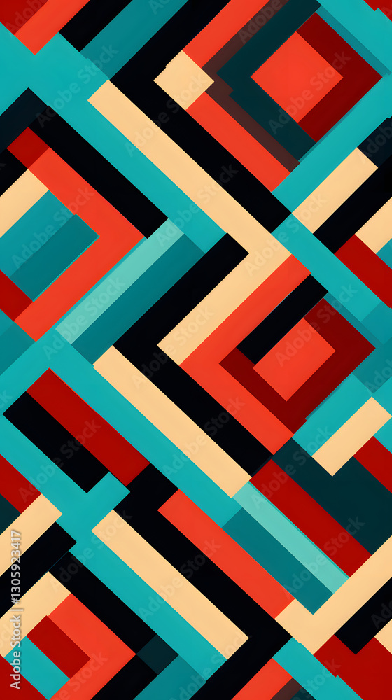 Aufkleber retro style diagonal pattern graphics poster background