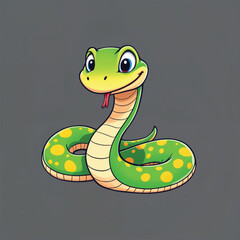 Fototapeta premium Adorable Cartoon snake Vector illustration