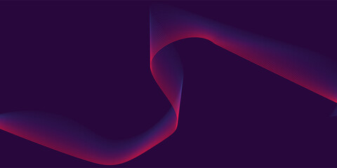 Abstract red lines background. dark blue background, Dynamic wave flow. vector illustration