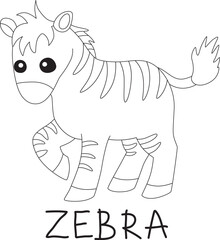 cute cartoon striped zebra with text below hand written