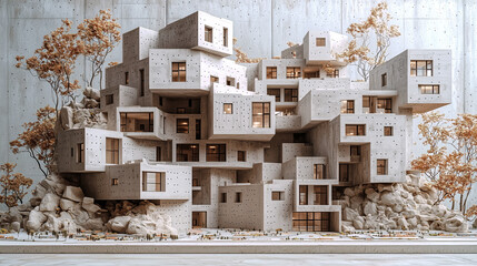 Brutalist city model