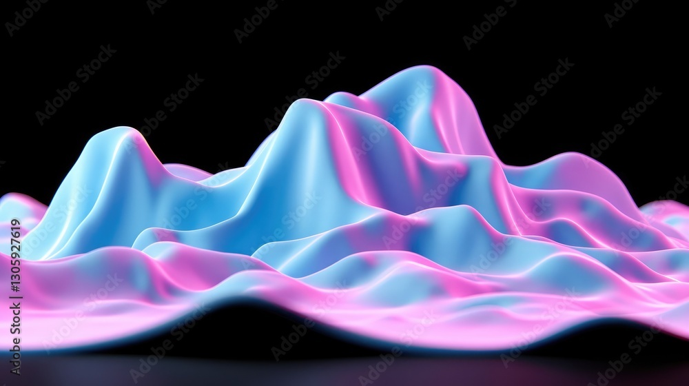 Aufkleber abstract colorful waves with a smooth, flowing texture on a dark background.