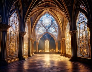 Fototapeta premium Illuminated Glass Archway of Elegance