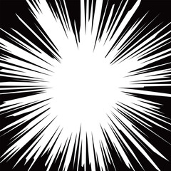 Fototapeta premium Black and white comic radiation background digital vector illustration