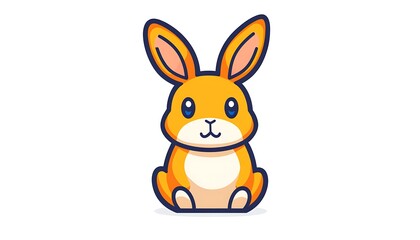 Obraz premium Cute Rabbit Cartoon Drawing