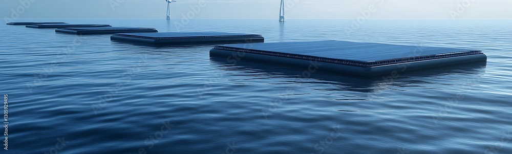 Leinwandbilder ahmadwahyuutomo776@gmail.com Futuristic ocean-powered wave energy farm concept image for renewable energy projects.