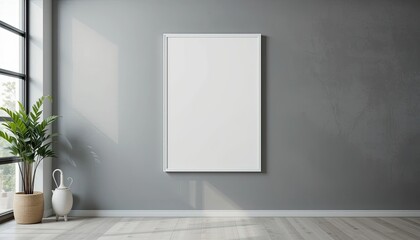 Stylish modern living room with minimalist artwork