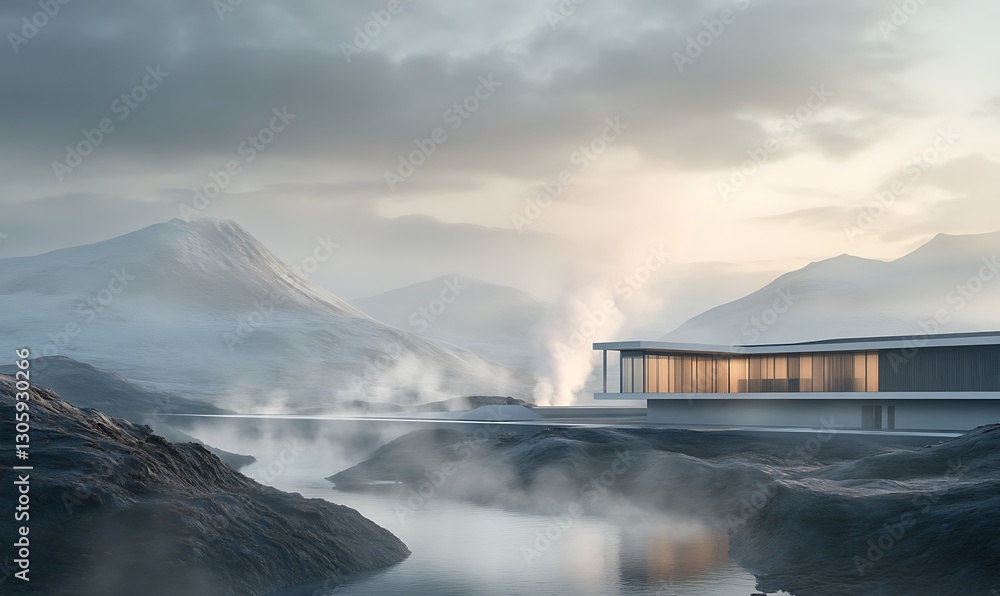 Poster ahmadwahyuutomo776@gmail.com Steam rises from a geothermal energy power plant in this captivating image of renewable energy generation.