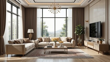 Contemporary minimalist living room photography