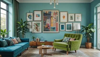 Stylish living room decor modern home interior design cozy environment natural light