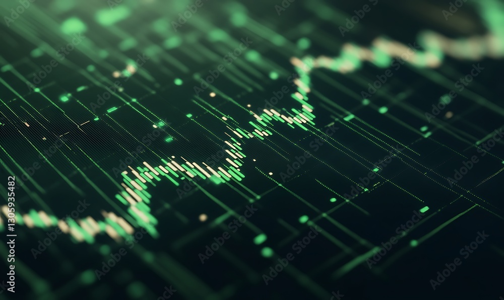 Fototapete ahmadwahyuutomo776@gmail.com stock market growth depicted in a vibrant, green-themed image highlight