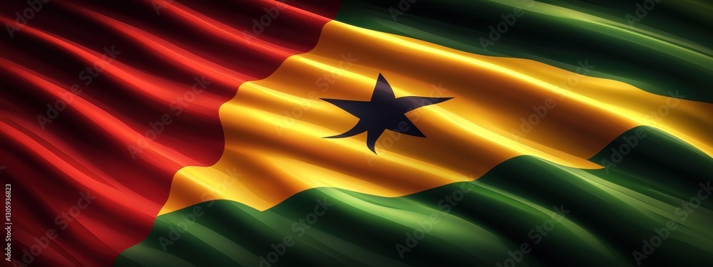 Aufkleber vibrant and textured representation of the flag of cameroon with rich colors and patterns