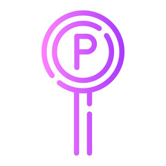 parking sign gradient icon