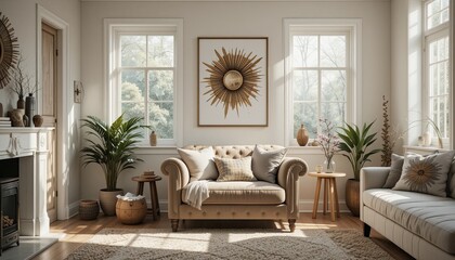 Cozy living room decor modern home interior design bright environment inviting viewpoint